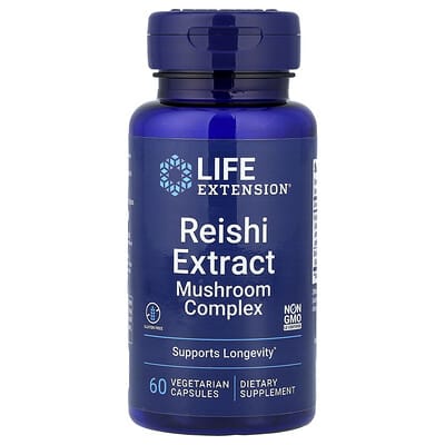 Life Extension Комплекс из экстракта грибов рейши, 60 вегетарианских капсул