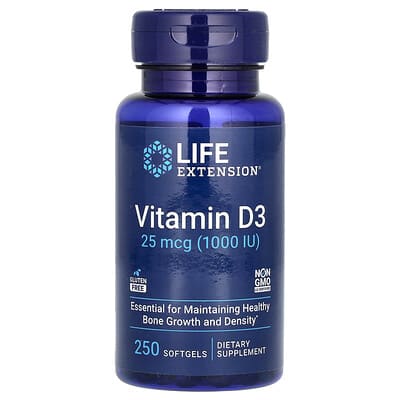 Vitamin D3, 25 mcg (1,000 IU), 250 Softgels