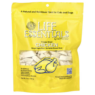 Life Essentials, сублимированная курица для кошек и собак, 5 oz (142 g)