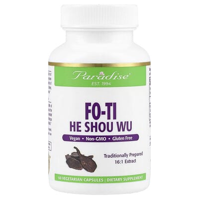 Fo-Ti, He Shou Wu, 60 вегетарианских капсул (500 mg per Capsule), Paradise Herbs