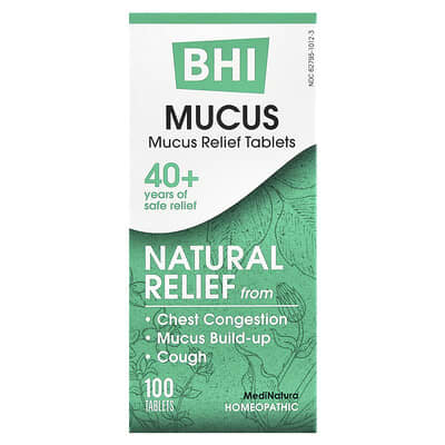 BHI, Mucus Relief, 100 Tablets