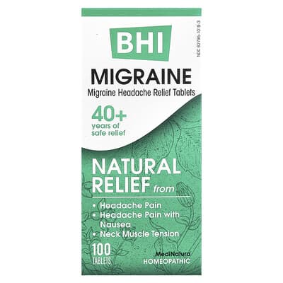 BHI, Migraine Headache Relief, 100 Tablets