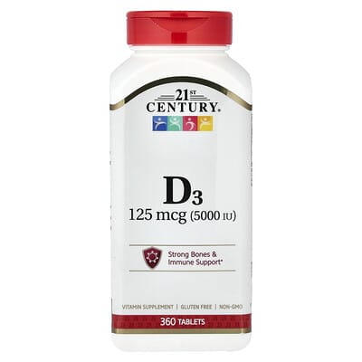 Vitamin D3, 125 mcg (5,000 IU), 360 Tablets