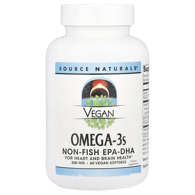 Vegan Omega-3s, Non-Fish EPA-DHA, 300 mg, 60 веганских мягких капсул