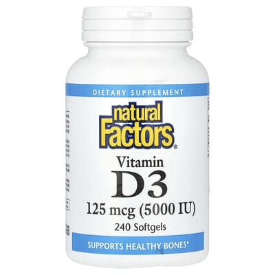 Vitamin D3, 125 mcg (5,000 IU), 240 Softgels