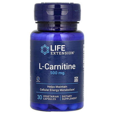 L-Carnitine, 500 mg, 30 вегетарианских капсул