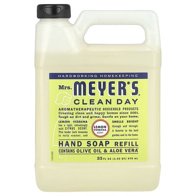 Hand Soap Refill, Lemon Verbena, 33 fl oz (975 ml)