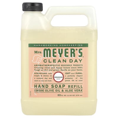 Средство для мытья рук для долива, герань, 33 fl oz (975 ml)