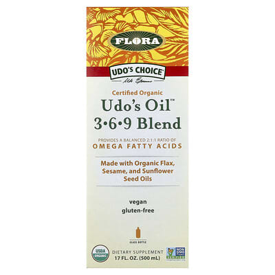 Органическое масло Udo's Oil™ 3-6-9 Blend, 17 fl oz (500 ml)