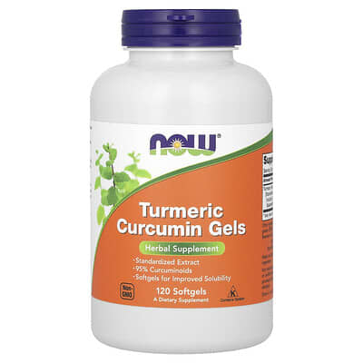 Гели NOW Foods Turmeric Curcumin, 475 mg, 120 мягких капсул