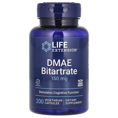 DMAE Bitartrate, 150 mg, 200 вегетарианских капсул
