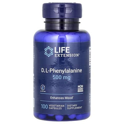 L-фенилаланин, 500 mg, 100 вегетарианских капсул
