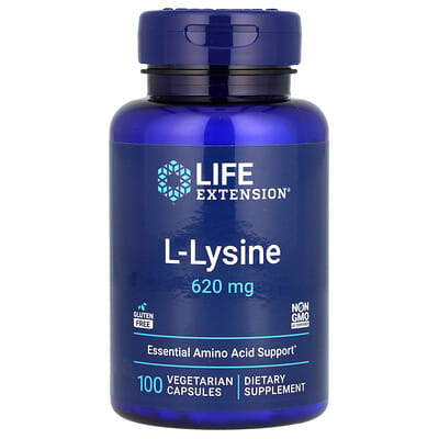 L-Lysine, 620 mg, 100 вегетарианских капсул