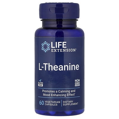 L-Theanine, 60 вегетарианских капсул (100 mg на капсулу)