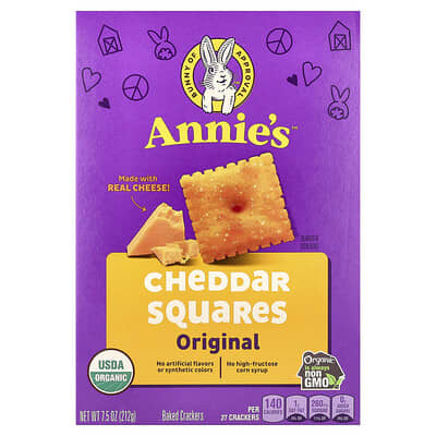 Organic Cheddar Squares, Original, 7.5 oz (213 g)