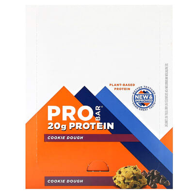 ProBar протеиновый батончик Cookie Dough, 12 штук, 70 g каждый