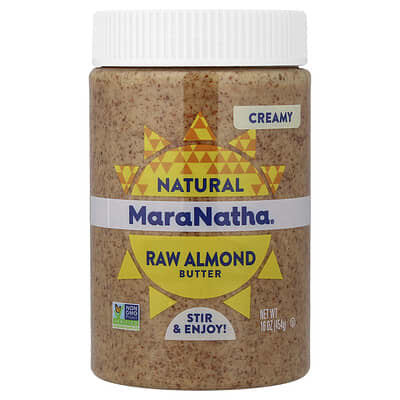 Natural Raw Almond Butter, Creamy, 16 oz (454 g)