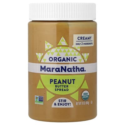 Organic Peanut Butter Spread, Creamy, 16 oz (454 g)
