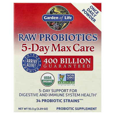 Пробиотики RAW Probiotics 5-Day Max Care, 3.29 oz (93.5 g)