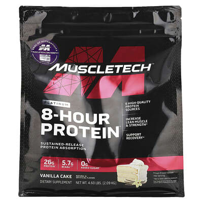 Platinum 8-Hour Protein™, ванильный торт, 4.6 lbs (2.09 kg)