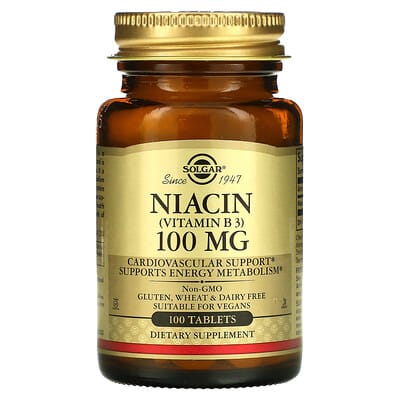 Niacin (Vitamin B3), 100 mg, 100 Tablets