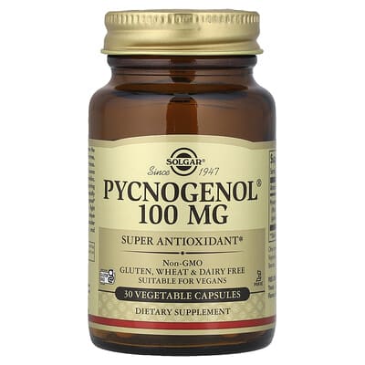 Solgar Pycnogenol, 100 mg, 30 растительных капсул