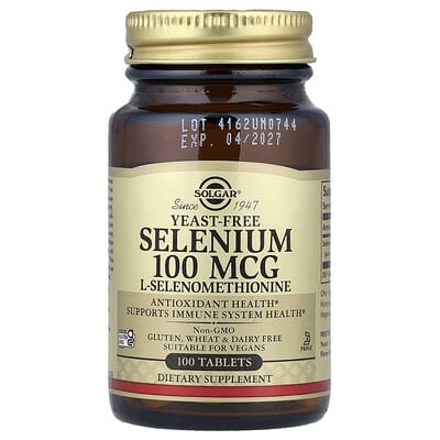Selenium, Yeast-Free, 100 mcg, 100 Tablets