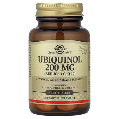 Ubiquinol (Reduced CoQ10), 200 mg, 30 мягких капсул