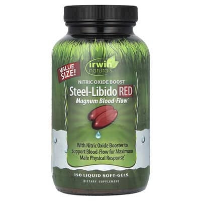 Steel-Libido Red®, Magnum Blood-Flow, 150 Liquid Soft-Gels