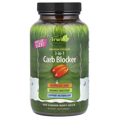 3-in-1 Carb Blocker®, Maximum Strength, 150 Liquid Soft-Gels