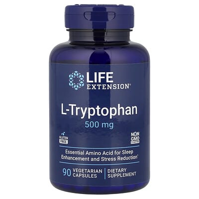 L-Tryptophan Life Extension, 500 mg, 90 вегетарианских капсул