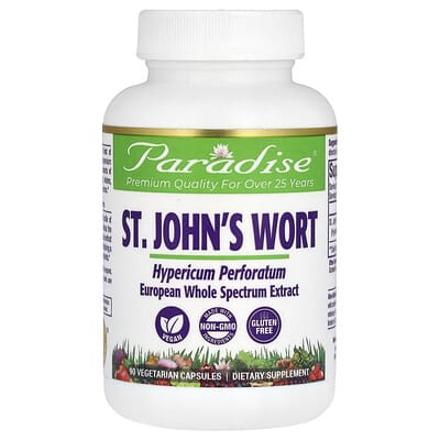 Зверобой Paradise Herbs, 90 вегетарианских капсул (300 mg на капсулу)