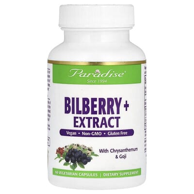 Bilberry + Extract с хризантемой и ягодами годжи, 60 вегетарианских капсул