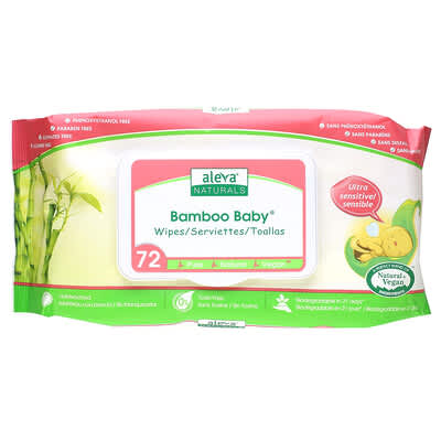 Детские влажные салфетки Bamboo, сверхчувствительные, 72 шт.