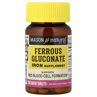 Mason Natural глюконат железа, 100 таблеток (27 mg на таблетку)