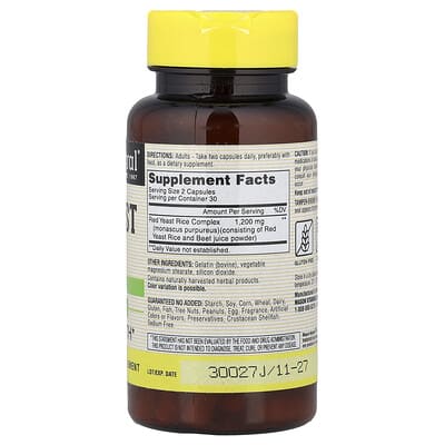 Whole Herb Red Yeast Rice, 60 Capsules (600 mg per Capsule)