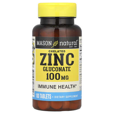 Chelated Zinc Gluconate , 100 mg, 100 Tablets