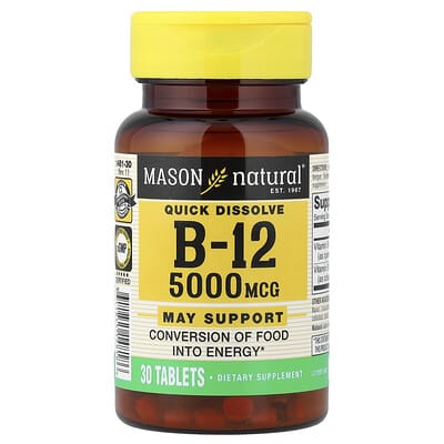 Quick Dissolve, Vitamin B-12, 5,000 mcg, 30 Tablets