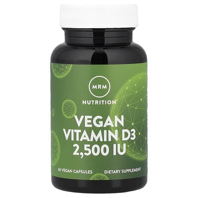 Vegan Vitamin D3, 62.5 mcg (2,500 IU), 60 Vegan Capsules