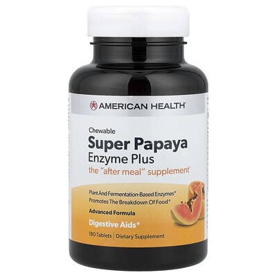 Super Papaya Enzyme Plus, жевательные таблетки, 180 шт