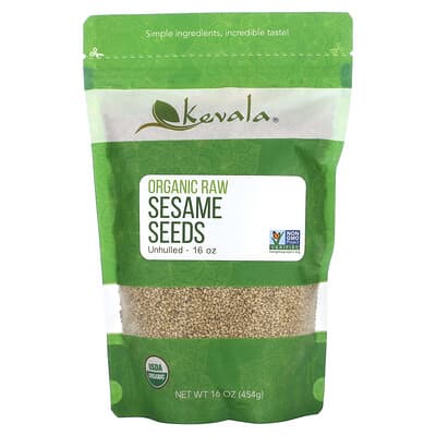 Organic Raw Sesame Seeds, Unhulled, 16 oz (454 g)