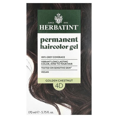 Гель-краска для волос Permanent Haircolor Gel, 4D, Golden Chestnut, 5.75 fl oz (170 ml)