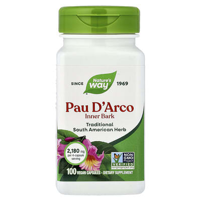 Pau D'Arco, внутренняя кора, 100 веганских капсул