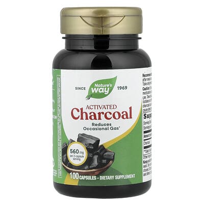 Nature's Way, Активированный уголь, 100 капсул (280 mg на капсулу)