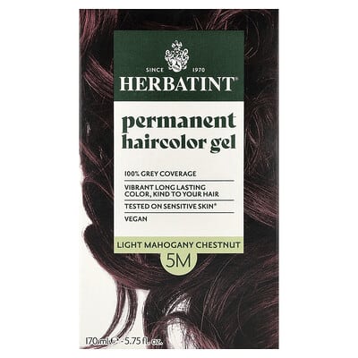 Permanent Haircolor Gel, 5M Light Mahogany Chestnut, 5.75 fl oz (170 ml)