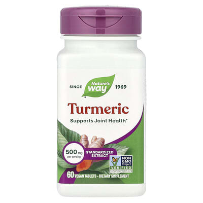 Nature's Way Куркума, 500 mg, 60 веганских таблеток