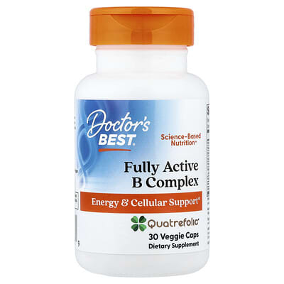 Fully Active B Complex с Quatrefolic®, 30 вегетарианских капсул