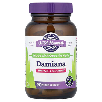 Damiana, 90 веганских капсул (375 mg на капсулу)