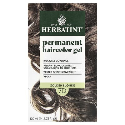 Гель для окрашивания волос Permanent Haircolor Gel, 7D Golden Blonde, 5.75 fl oz (170 ml)