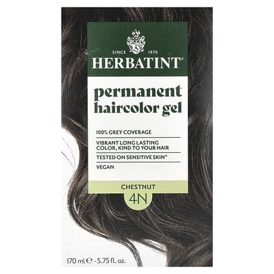 Гель для окрашивания волос Permanent Haircolor Gel, 4N Chestnut, 5.75 fl oz (170 ml)